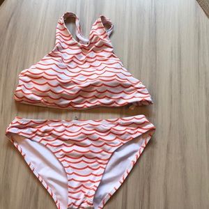 Orange and white bathing suit cupshe